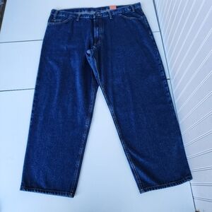 NWT RK Brand Mens Carpenter Blue Jeans Relaxed Fit 44" x 29"